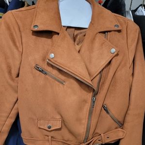 Sexy Faux Suede Moto Jacket